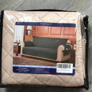 NIP Reversible CHAIR Slipcover - Color: Sand (light tan)